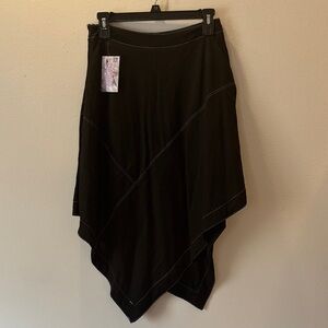 Black Asymmetrical Midi Skirt